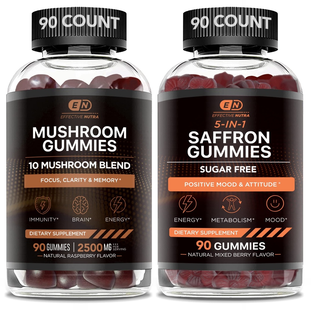 EFFECTIVE NUTRA 버섯 Gummies & Saffron Gummies