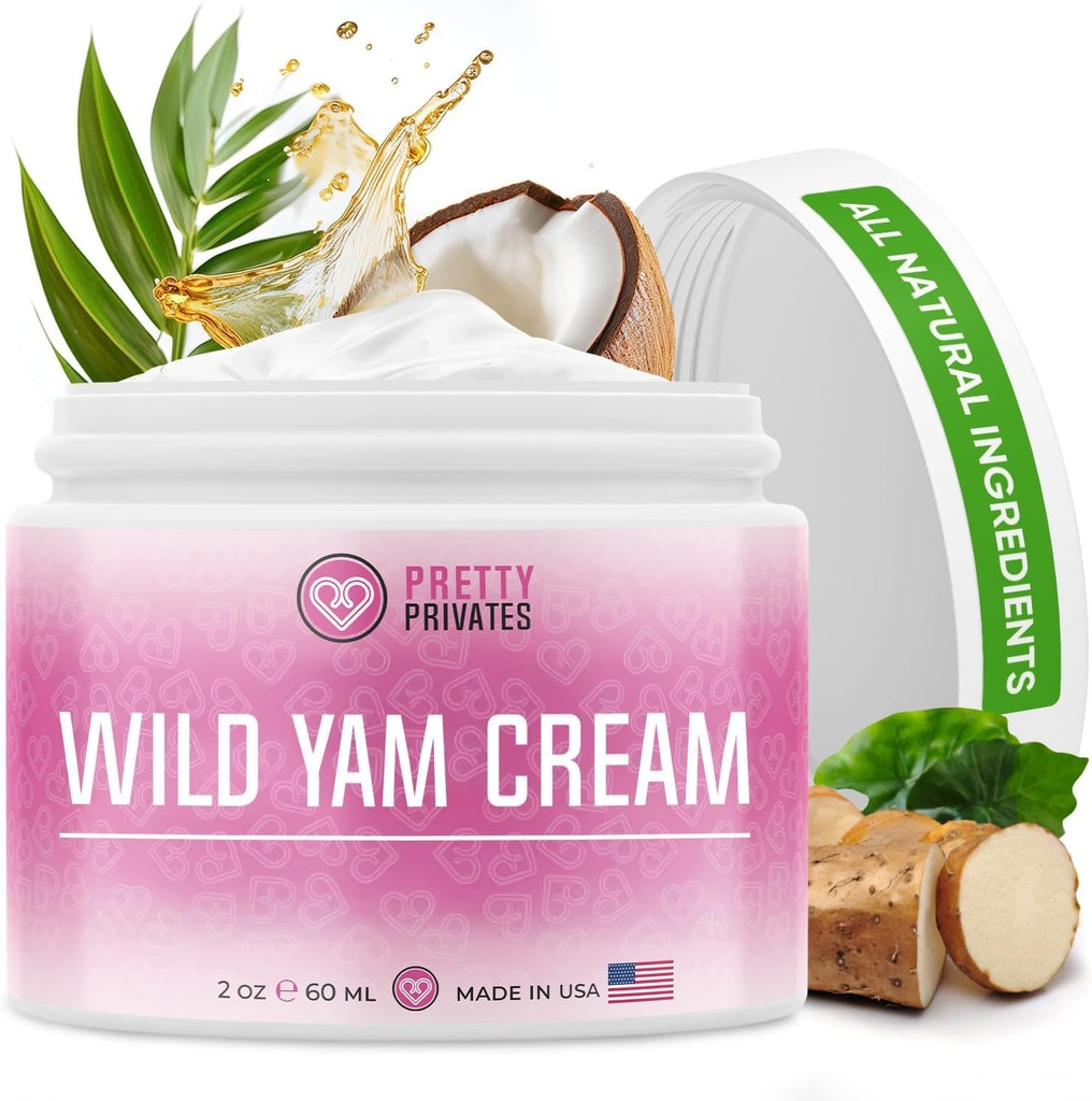 호르몬 균형을위한 유기 야생 Yam 크림 - 호르몬 지원을위한 자연 야생 뿌리 - Wild yam Oil 여성을위한 편안함 무드 수면 생리 지원