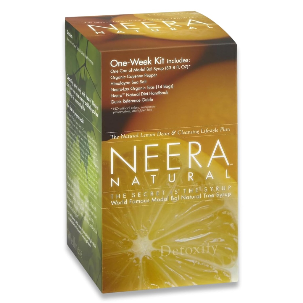 Neera Natural One Week Pack Master Cleanse Diet - Metabolism Booster Lemonade Detox Colon Cleanser & Detox Gut Cleanse, 마스터 Cleanse Lemon Cayenne Maple Detox, 7 일 정리 키트