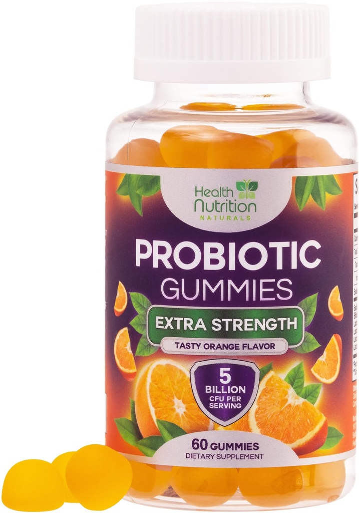 Probiotic Gummies 5 억 CFU - Digestive Health & Gut Support Gummy for Women, Men, & Kids, Immune Support, Non-GMO, Vegan, 60 Gummies에 대한 일일 프로 바이오 틱 보충