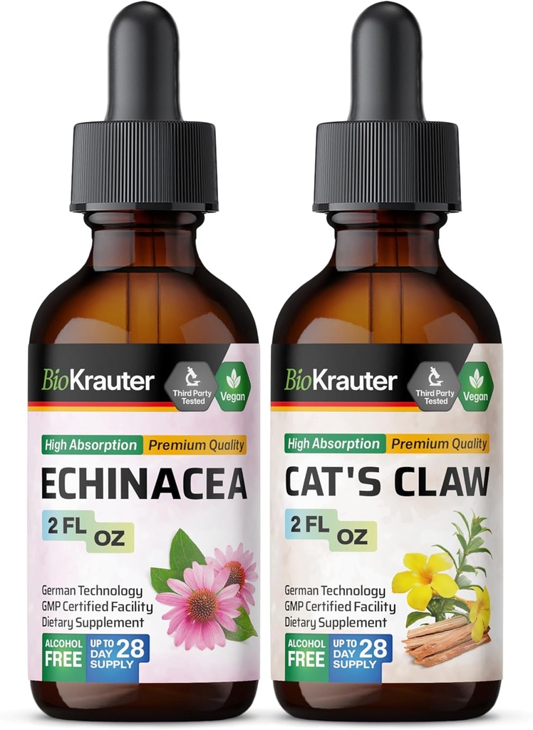 BIO KRAUTER Echinacea Tincture 2 Fl. Oz. & 고양이의 클로 Tincture 2 Fl. Oz.