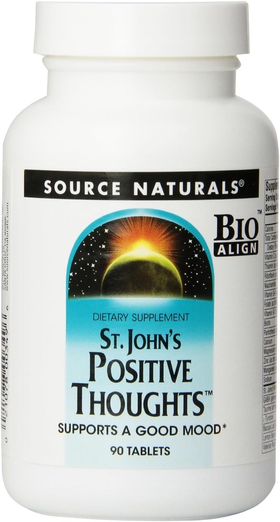 Source Naturals St. John 's Positive Thoughts 초본 보충 - 90 정제 (팩 2)