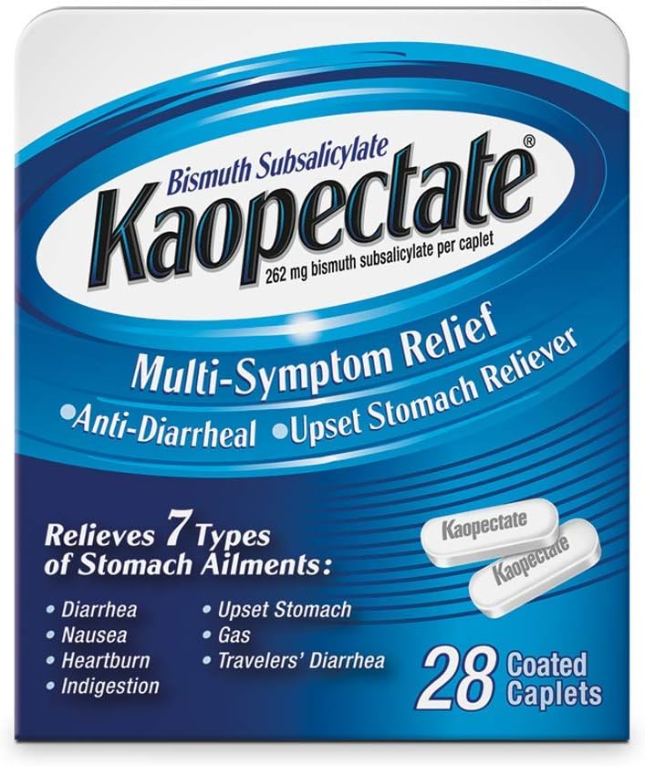 Kaopectate Multi-Symptom Anti-Diarrheal& Upset Stomach Reliever, 28의 모자, 백색
