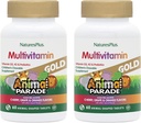 NaturesPlus Animal Parade Gold Children's Multivitamin - 모듬 체리, 오렌지 및 포도 맛 - 60 Chewable Tablets, 2 팩 - 채식, 글루텐 무료 - 60 총 서빙