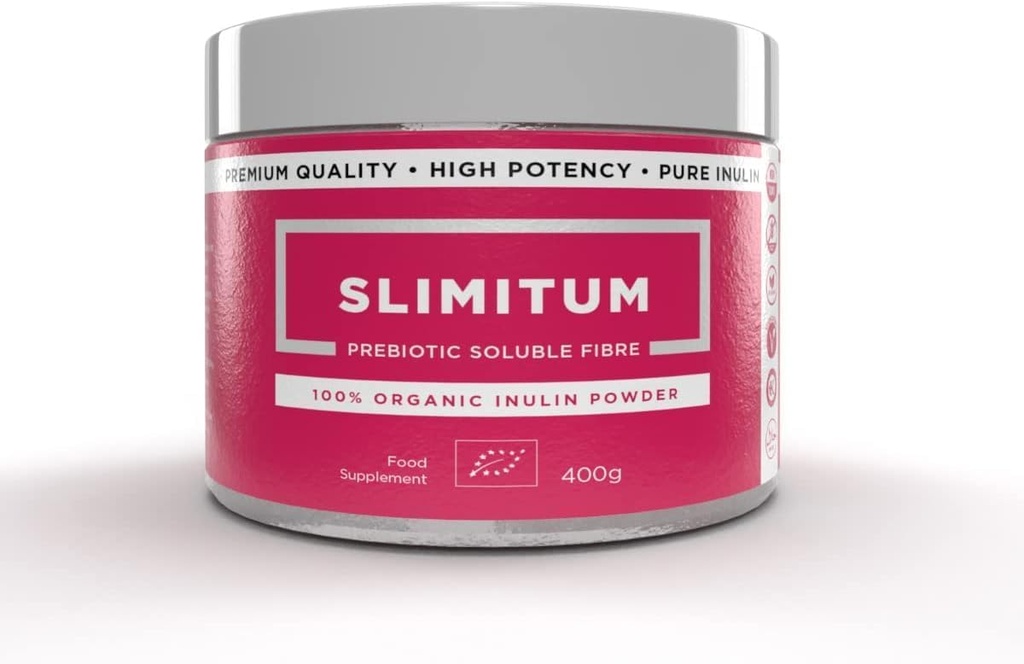 SLIMITUM Organic Inulin Powder (Agave) - 01 팩 인슐린 Prebiotic Fiber for Colon and Gut Health, Premium Quality, Intestinal Support - 400g