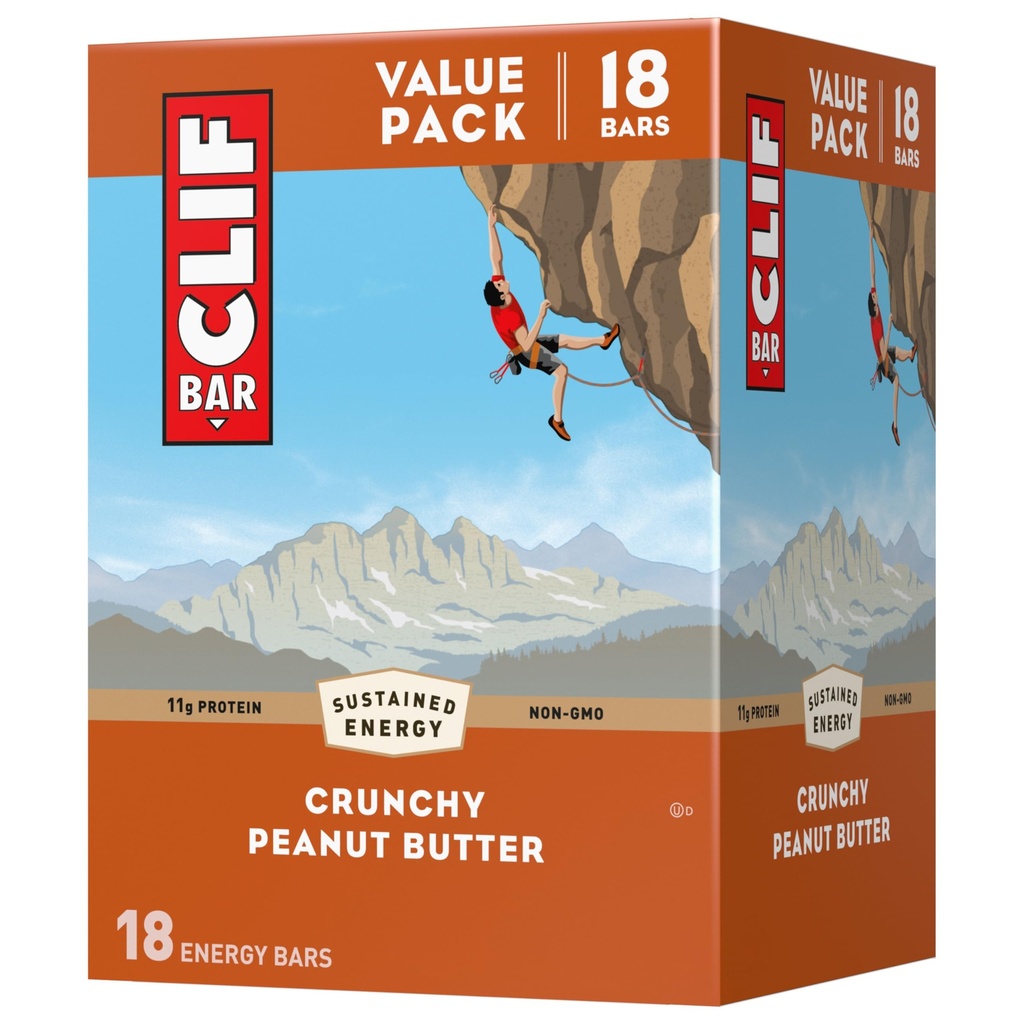 CLIF BAR - 크런치 땅콩 버터 - 유기 귀중품 - 11g Protein - Non-GMO - Plant Based - Energy Bar - 2.4 oz. (18 팩)