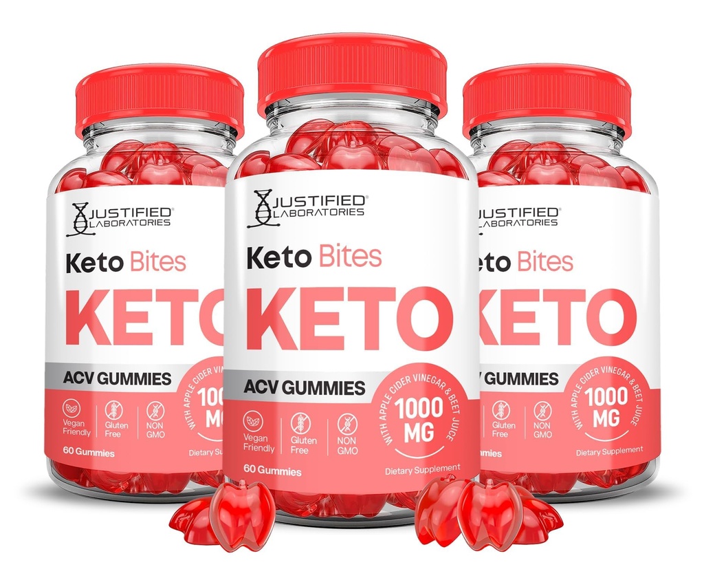 Justified Laboratories (3 팩 Keto Bites Keto ACV Gummies 고급 공식 1000MG Keto Pomegranate Beet 주스 분말 B12 Vegan 비 GMO 180 거미