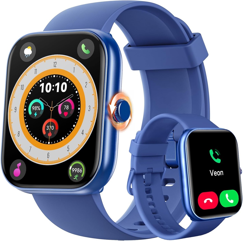 ENOMIR Smart Watch for Women Men (Answer/Make Calls) iPhone/Android/Samsung, Alexa 내장, [1.91" HD Screen] Heart Rate/Sleep/SpO2 Monitor(Blue)와 호환 가능