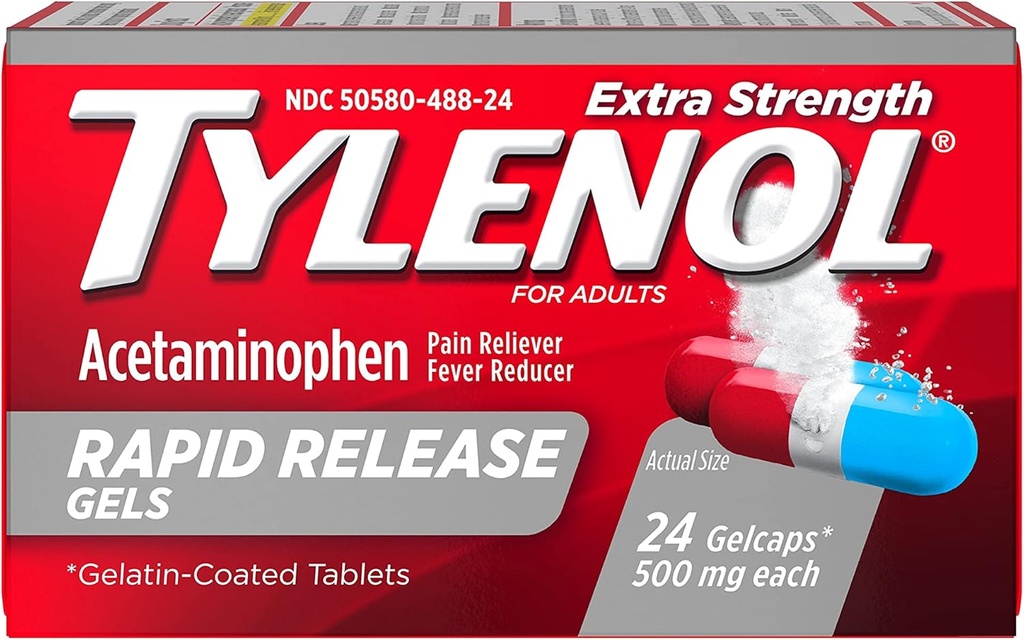 Tylenol 여분 힘 급속한 방출 젤캡 - 24의 ct, 2의 팩