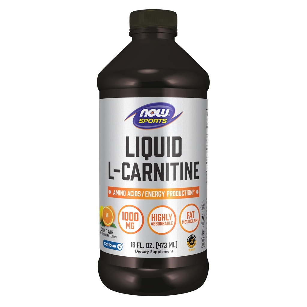 지금 음식 스포츠 영양, L 카르니틴 액체 1000 mg, 높게 흡수성, 감귤류, 16-Ounce