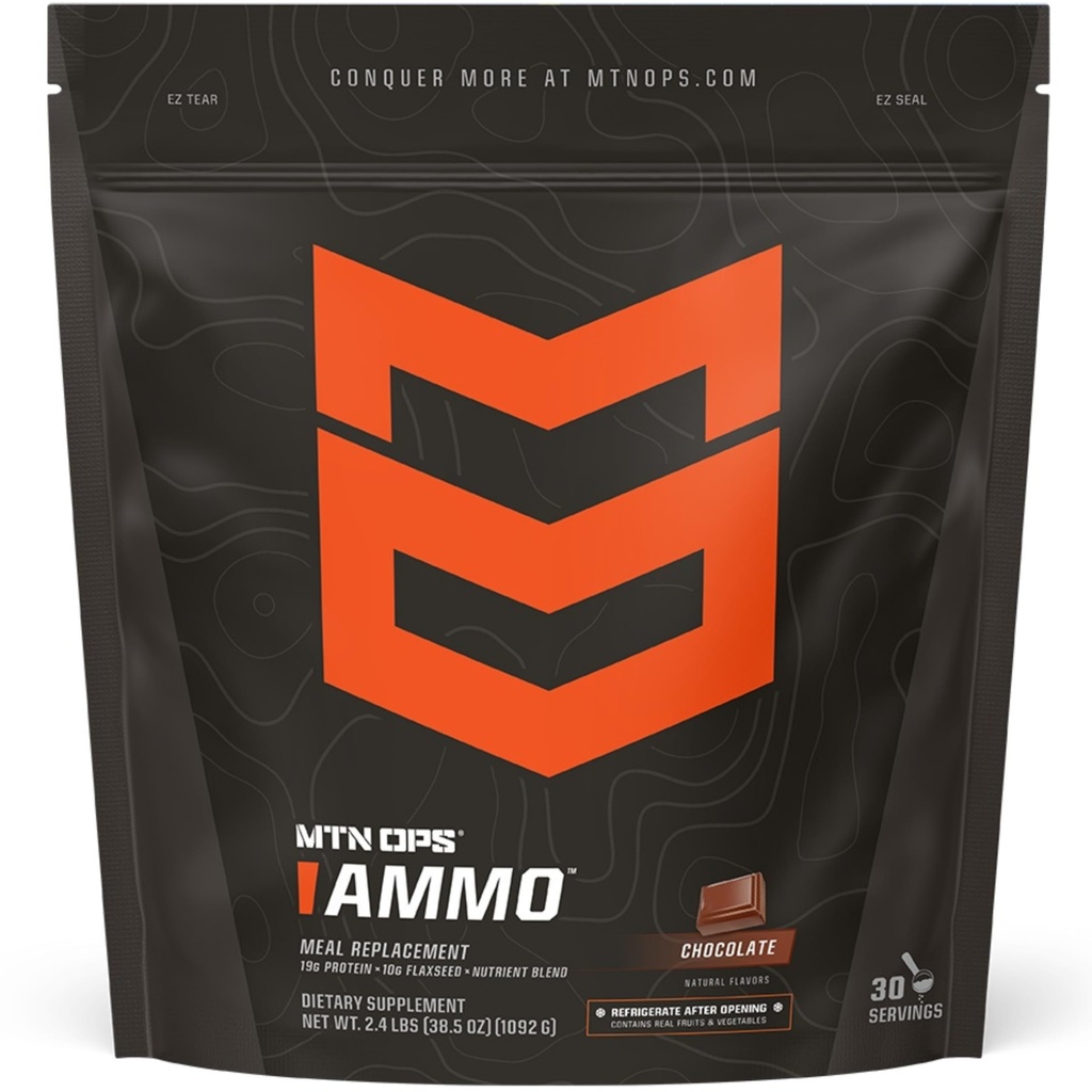 MTN OPS 암모 단백질 분말 식사 보충 Shake Lean 근육 건물, 초콜렛 풍미, 28의 서빙