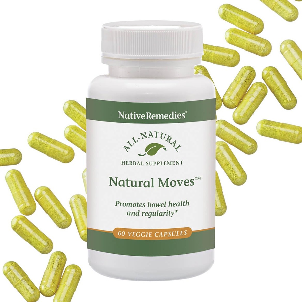 네이티브 리medies Natural Moves - 모든 자연 초본 보충은 규정과 관련된 Bowel 건강 및 정기적 인 촉진 - 60 Veggie Caps