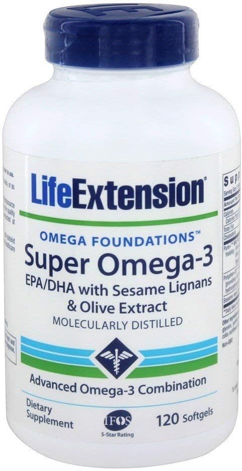 생활 연장 Omega 기초 최고 Omega-3 120 Softgels