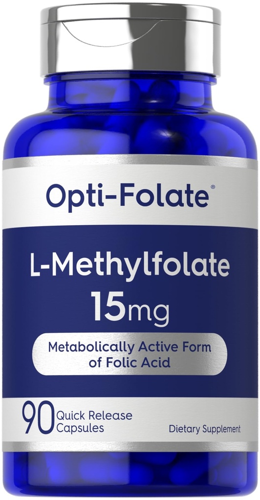 Carlyle L Methylfolate 15mg | 90 캡슐 | Max Potency | 최적화 및 활성화 | Non-GMO, 글루텐 프리 | 메틸 Folate, 5-MTHF | 옵트-폴레이트