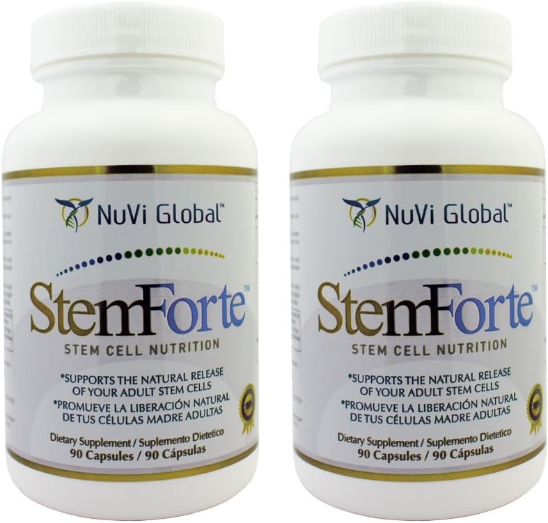 Plus Stem Cell Nutritional Supplements for Men, Women - Two Bottles - Advanced Stem Cell and Telomere Activity Support - 줄기 세포의 자연 방출 촉진, 에너지 증가, 초점, 무드