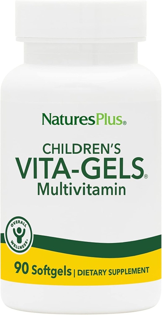 NaturesPlus 어린이 Vita-Gels Multivitamin, 자연 오렌지 맛 - 90 Softgels, 2 팩 - 글루텐 무료 - 180 총 봉사