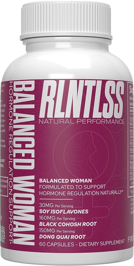 RLNTLSS 밸런스 여성 - 천연 호르몬 규정 지원 - 봉사 당 1250 + mg - 여성 프리미엄 Hormonal Imbalance 보충 - 11 활성 성분 복합체 - 미국에서 만든 - (60 캡슐)