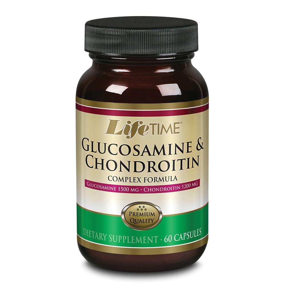LIFETIME Glucosamine Chondroitin Complex | 지원 이동성, 합동 & 회복 | 1500mg 글루코사민, 1200mg Chondroitin | 60 캡슐