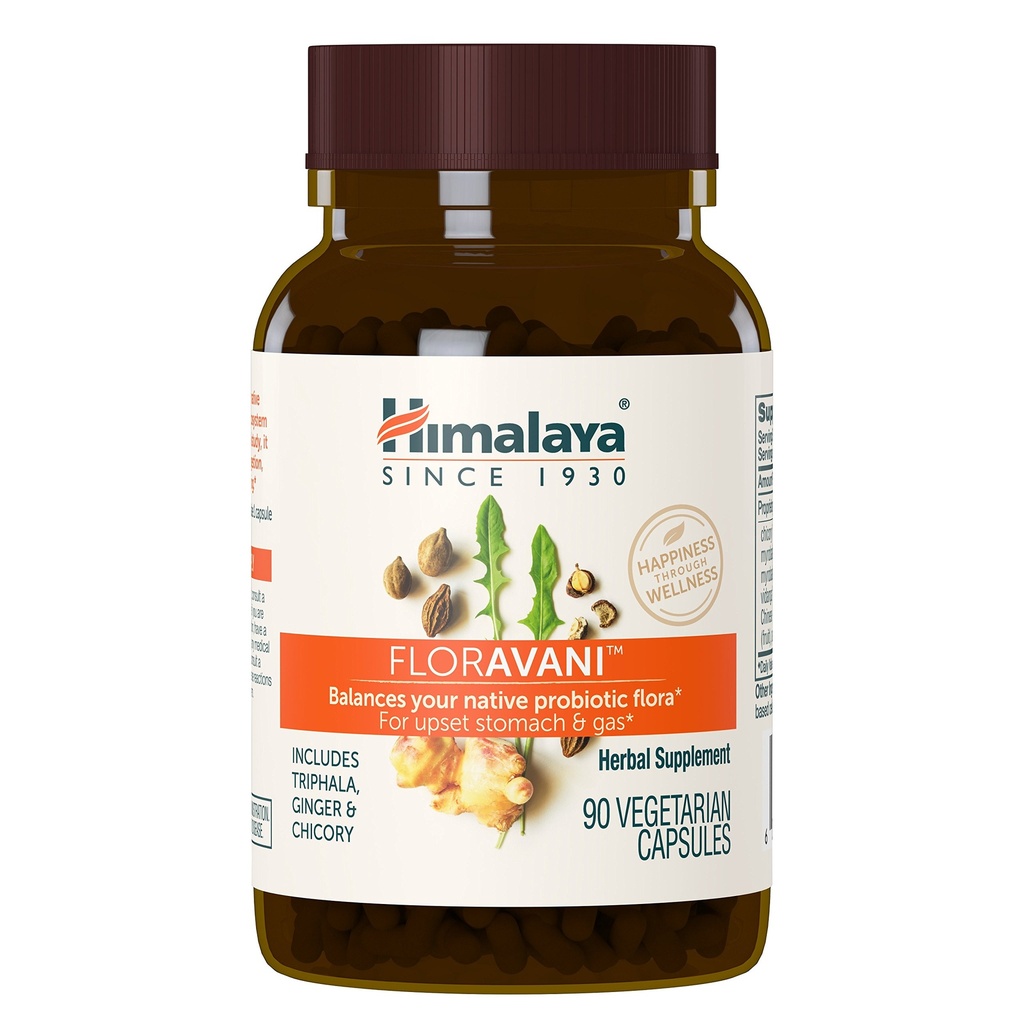 히말라야 FlorAvani - 초본 소화 건강 보충교재 지원 Heartburn 및 Nausea 기복 - Vegan, Non-GMO, 글루텐 무료, 임상적으로 장식, 271 mg, 90 캡슐