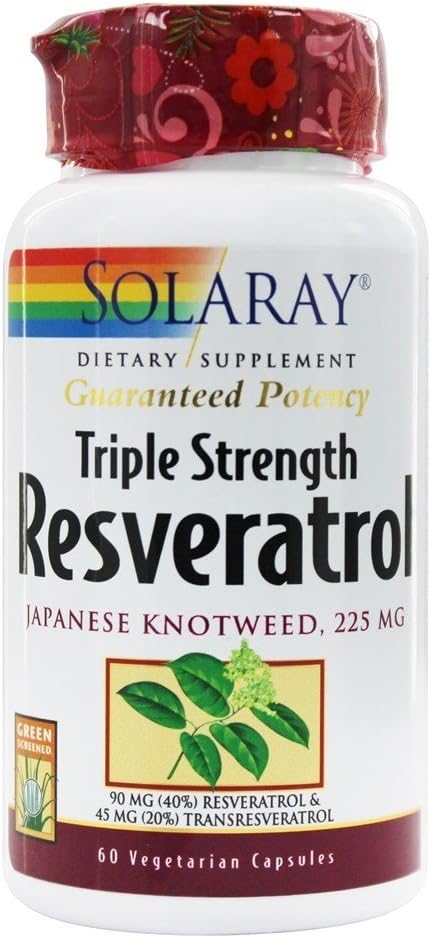 Solaray 트리플 강도 Resveratrol - 225 mg - 60 채식 캡슐