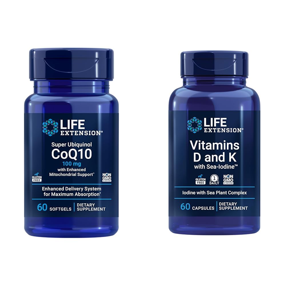 생명 연장 슈퍼 Ubiquinol CoQ10 향상 된 Mitochondrial 지원 및 비타민 D 및 K 바다 - 면역, 비타민 D3