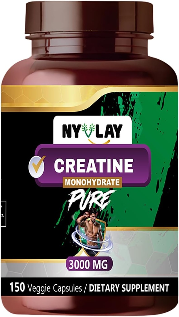 Creatine Monohydrate 3000 MG 150 캡슐 | 다이어트 보충 | 여분의 힘 자연적인 정립 | 지원 힘 & 에너지