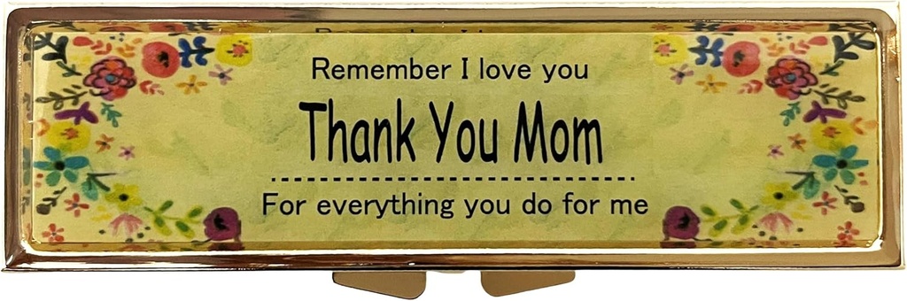 AmyZone Pill 주최자 주간 7 일 Reminder Travel Portable Compact Pill Box Pill Case to Hold Vitamins/Tylenol/Fish Oil/Supplements/Meds/Tablet for Purse/Pocket(Thank You Mom)