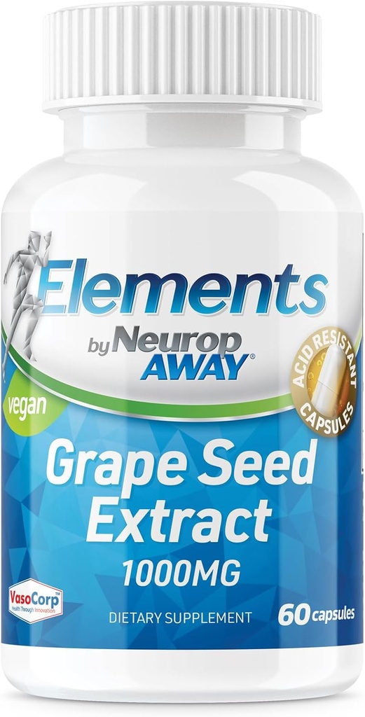 NeuropAWAY 성분 포도씨 추출물 1000mg (병 당 60 500mg 산성 저항하는 캡슐) 세번째 당 시험된 cGMP 시설에서 만드는