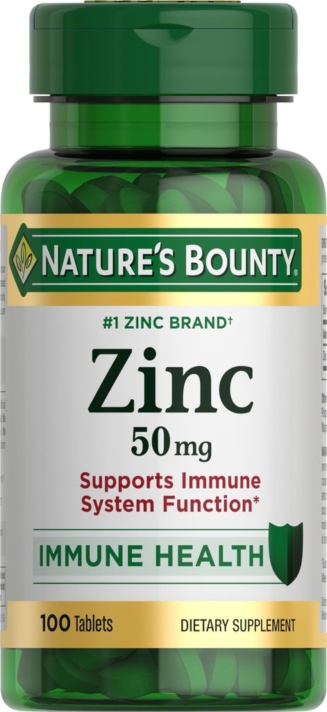 Nature 's Bounty 아연 50mg | 면역 체계, 피부, & 항산화성 건강 지원 | DNA 형성에 기여 | 채식주의, 비 GMO, 글루텐 무료 | 100 캡슐, 일일 건강에 대한 1 인분
