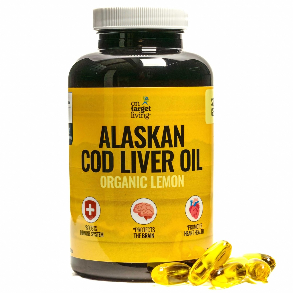 Target Living Alaskan Cod Liver Oil 120 Soft Gels | 미국에 속한 라인 | Naturally Occurring Vitamin D | 오메가 3 DHA/EPA