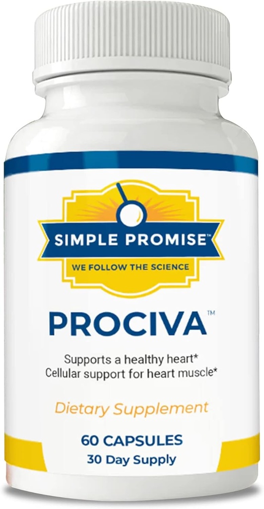 Simple Promise Prociva - Arjuna Bark Extract 심장 건강 보충 교재, 비타민 D 및 마그네슘 - 남성 및 여성을위한 초본 혈압 지원 및 건강한 심장 유지 - 60 캡슐
