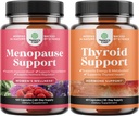 밤 땀을 위한 여자를 위한 완전한 초본 Menopause 보충교재의 뭉치 120ct와 초본 Thyroid 지원 Complex - 갑상선 건강을 위한 Mood 증강 인자 에너지 보충교재