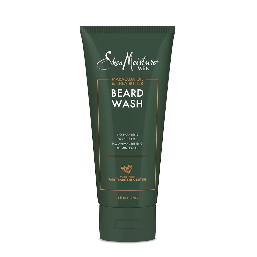 전체 Beards를위한 SheaMoisture Beard Wash - Maracuja Oil & Shea Butter to Deep Clean 및 새로 고침 - 6 oz