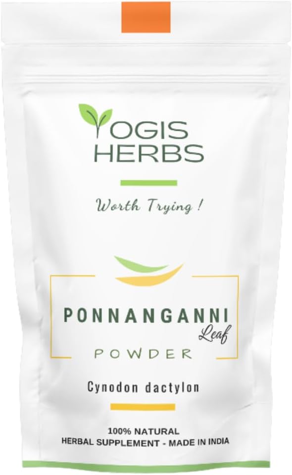 YOGIS HERBS Ponnanganni 잎 분말 (감사 조끼) - 눈, 피부, 뼈 및 면역 웰니스를위한 전체 건강 보충 | 천연 Detox Aid -100 GMS (3.5 oz)