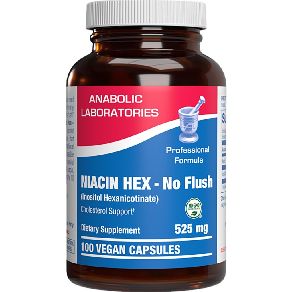 높은 흡수 비타민 B3 Niacin 플러시 무료 - Inositol Hexanicotinate의 임상 공식 플러시 무료 닐린 보충 심장 피부 & Nerve 지원 - 미국에서 만든 Vegan Non-GMO - 100 서빙