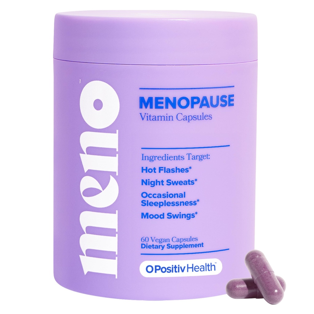 O Positiv MENO Vitamins for Menopause - 여성을위한 호르몬 무료 Menopause 보충 - 검정 Cohosh & Ashwagandha KSM-66 - 도움 Relieve 뜨거운 플래시, 나이트 스웨터, Mood Swings - 30 서빙 (팩 1)