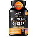 Ginger가있는 Turmeric Curcumin – 95 % 표준화 된 Curcuminoids 및 Ginger 추출물이있는 1750mg 고효율 공식 - 향상된 흡수를위한 Black Pepper - 60 Vegan 캡슐