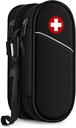 SITHON 두 배 층 Epipen 나르는 케이스, 여행 약물 조직 부대 비상사태 의학 주머니는 2 EpiPens, Asthma Inhaler, 반대로 Histamine, Auvi-Q의 알레르기 약을 붙듭니다 (검정)