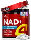 NAD 플러스 보충교재 1400mg - NMNH 보충교재 대안은 Nicotinamide Riboside & Gotu Kola, Collagen - 강력한 NAD+를 가진 건강한 노후화 Complex를 지원합니다 에너지, 피부 & 인지, 60의 모자를 위한 공식