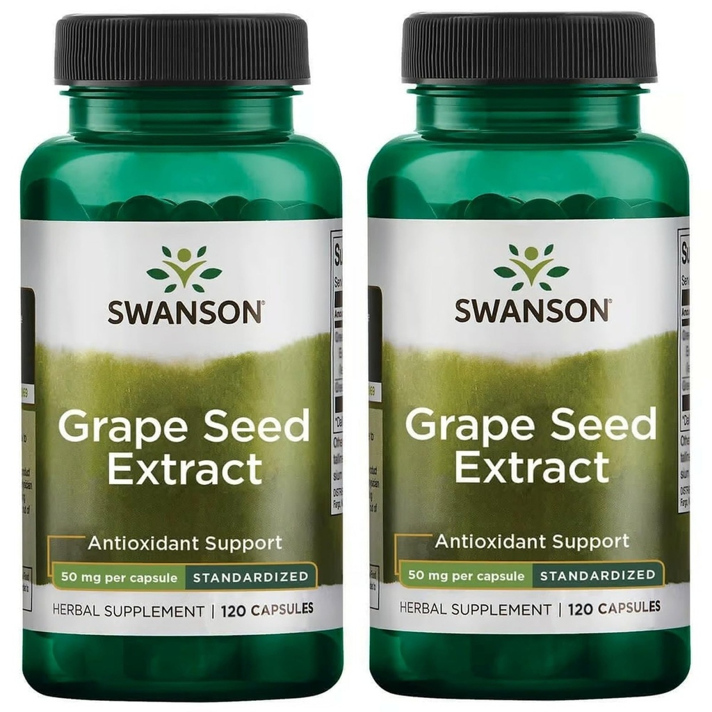 Swanson 포도 씨앗 추출물 (표준화) 50 밀리그램 120 캡슐 (2 팩)