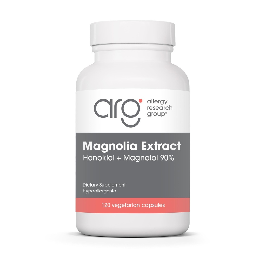 알레르기 연구 그룹 Magnolia 추출물 규정식 보충교재 - 스트레스 수면 지원, Cortisol 균형, Honokiol, Magnolia, Hypoallergenic, 채식 캡슐, 글루텐 무료 - 120 조사