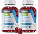성인 및 청소년을위한 VITEEY 비타민 D3 Gummies - 5,000 IU, 125mcg, 매우 힘 - 설탕 무료, 뼈, 관절 및 근육 건강, 면역 부스트 - 채식주의, 젤라틴 무료 - 맛있는 체리 맛 거미