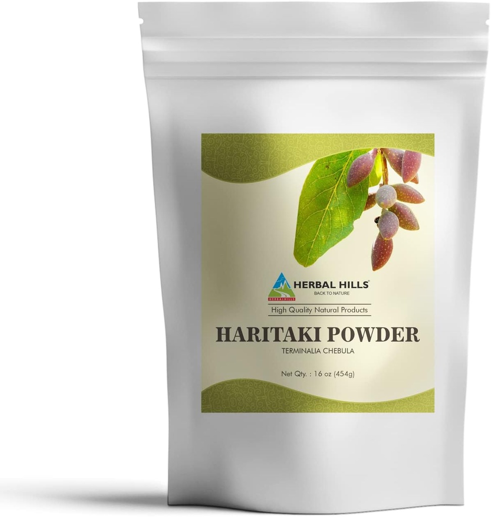 HERBAL HILLS Haritaki 분말 Terminalia Chebula Inknut Harde 1 파운드/16 Oz 팩의 1