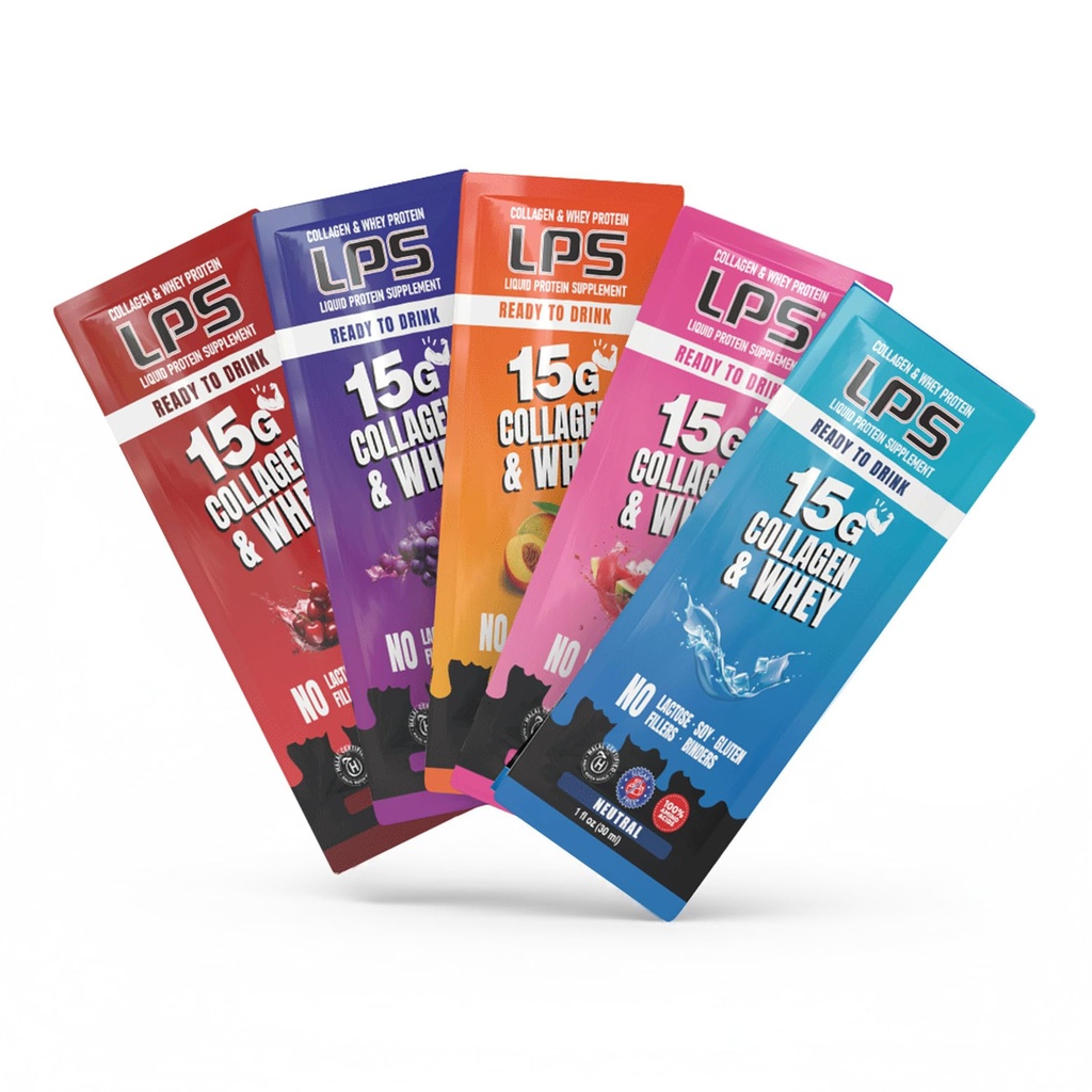영양 디자인 LPS 액체 교원질 & Whey 단백질 보충교재 - 비 GMO 음료, 설탕 자유로운 - 남자 & 여자를 위한 건강한 피부 & 머리, 단 하나 Serve (Variety 상자, 30)를 승진시킵니다
