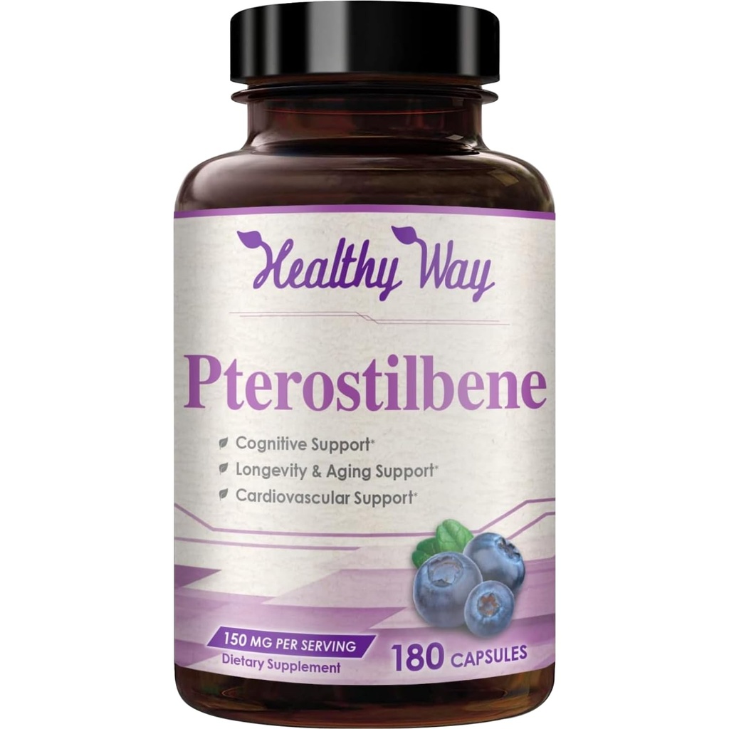150mg Pterostilbene 보충교재 - 건강한 시효 면역성 심장 피부와 뇌 지원을 위한 매일 항산화 보충교재 - 자연적으로 Derived 비 GMO & 미국에서 만드는 (180의 서빙)