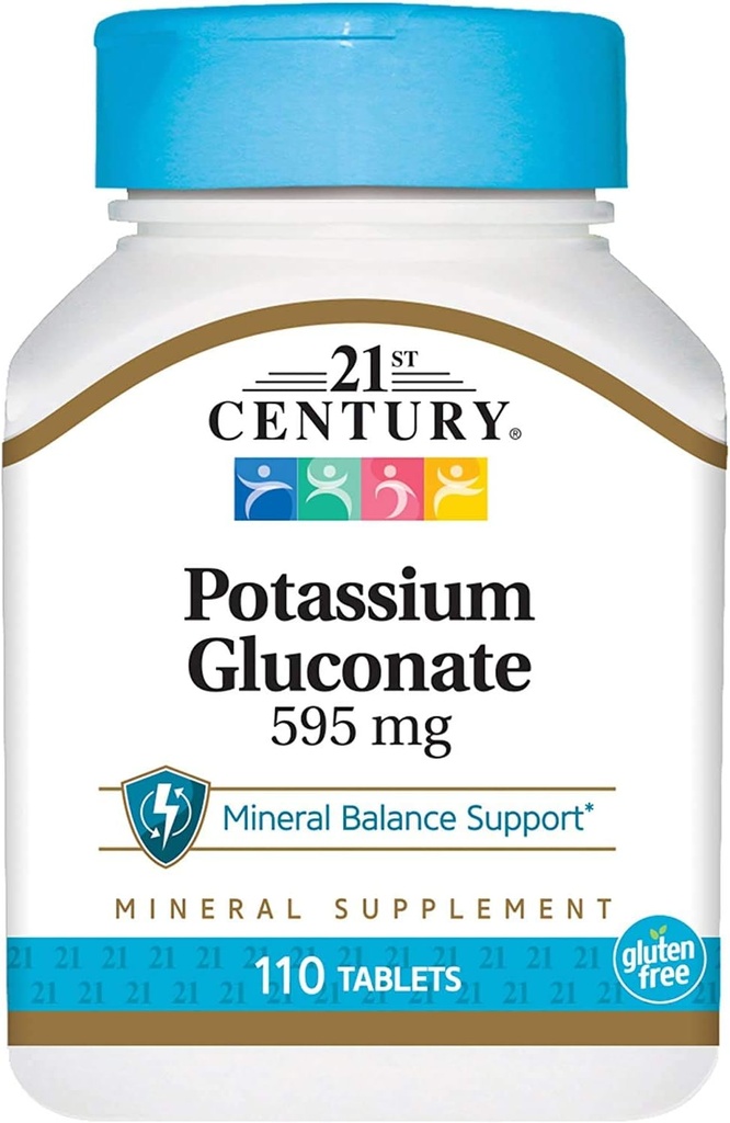21 세기, 칼륨 Gluconate, 595 mg, 110 정제