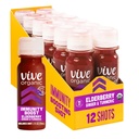 Vive 유기 면역 지원 Elderberry 샷, 냉압 Turmeric & Ginger, 글루텐 무료, Vegan, 면역 부스트 Elderberry, 2 Fl Oz (12 팩)