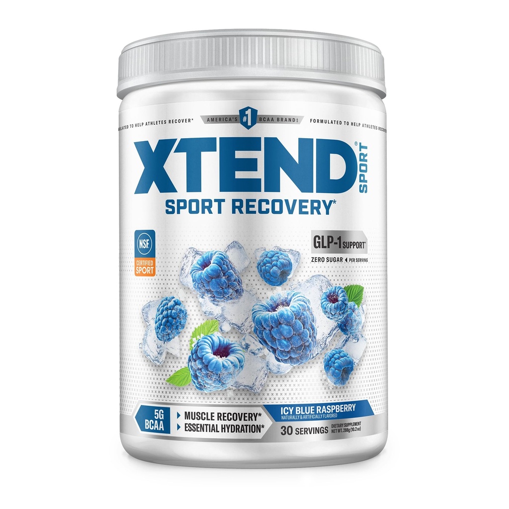 XTEND 스포츠 BCAA 분말 블루 라즈베리 얼음 - 아미노산을 가진 회복 & Hydration를 위한 전해질 분말 - 30의 서빙