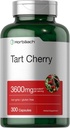 Horbäach Tart Cherry Extract Capsules | 3600mg | 300 알약 | Non-GMO, 글루텐 프리 | 전통 초본 보충