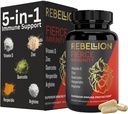 5-in-1 Fierce Immunity 보충교재, 성인, 비타민 C, Quercetin, 비타민 D, 아연, L 아르기닌, Hesperidin, Immunity 지원, 90의 캡슐 (1 달 공급)를 위한 면역 지원 보충교재 및 승압기